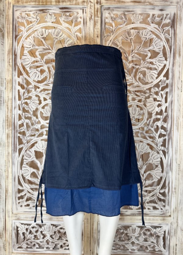 jupes velours bleu