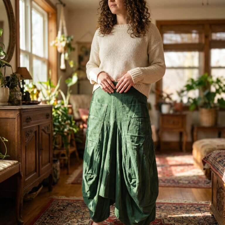 jupe en velours avec poche