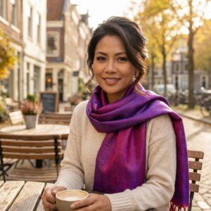 foulard en soie 2 couleurs