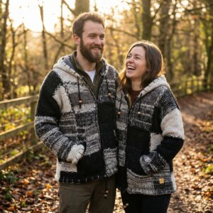 veste en laine doublé polaire patchwork