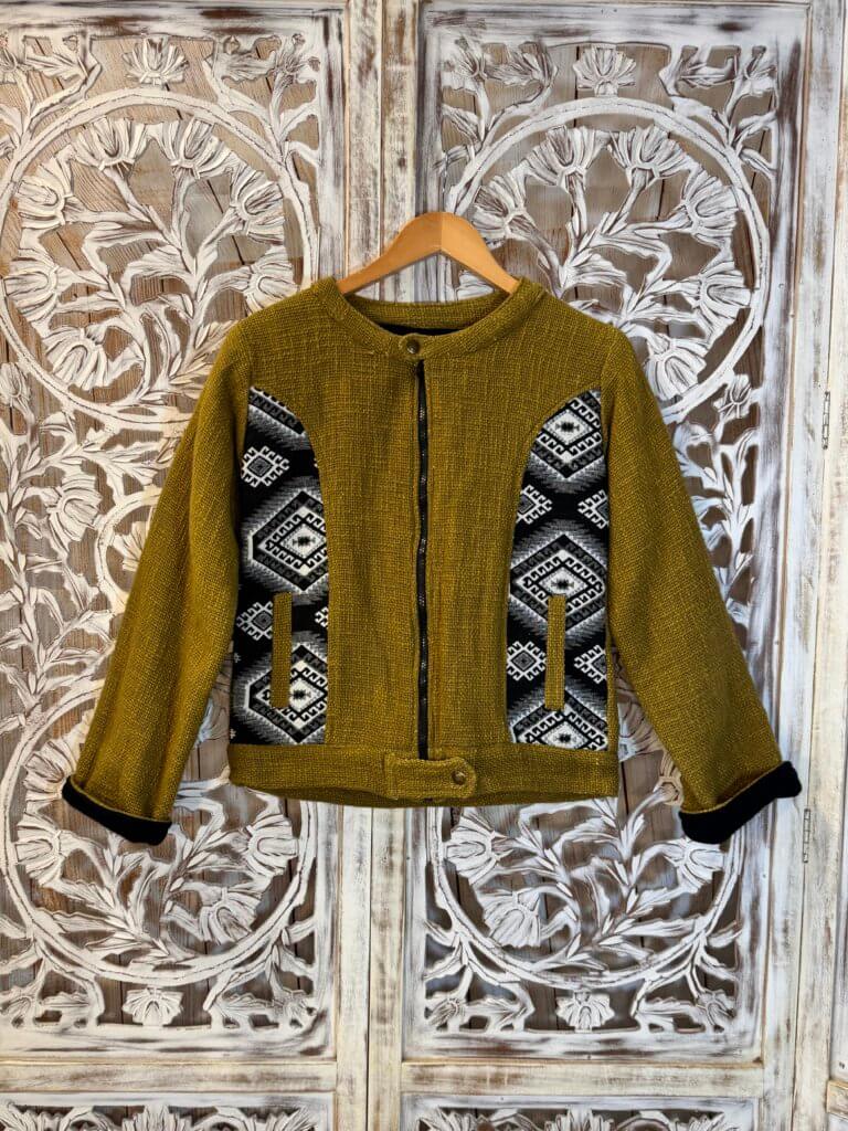 veste en coton doubler jaune moutarde