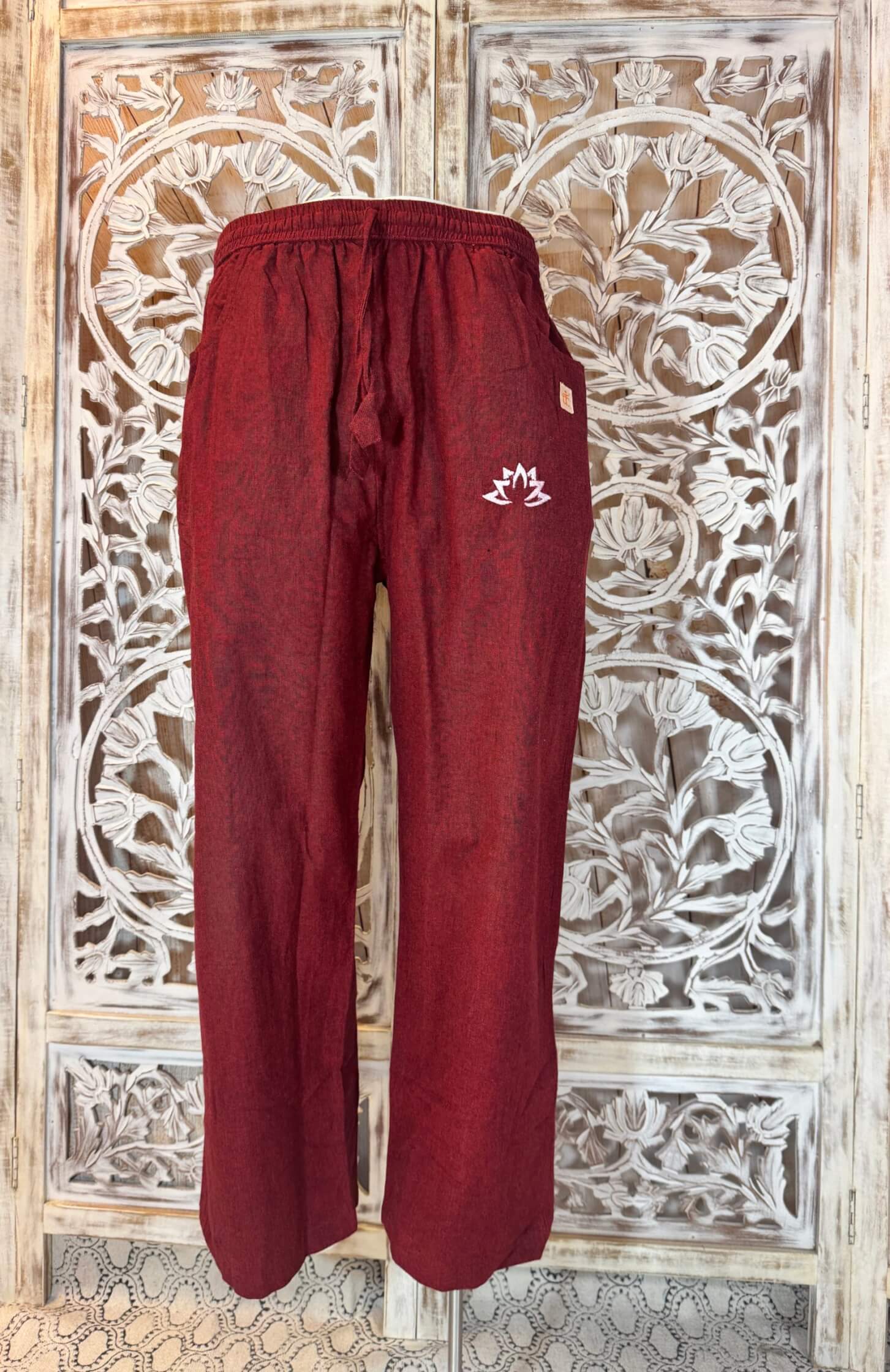 pantalon coton avec lotus sans élastique Bordeaux