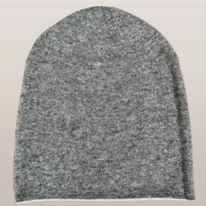 Bonnet bicolore gris clair/gris foncé 100% cachemire