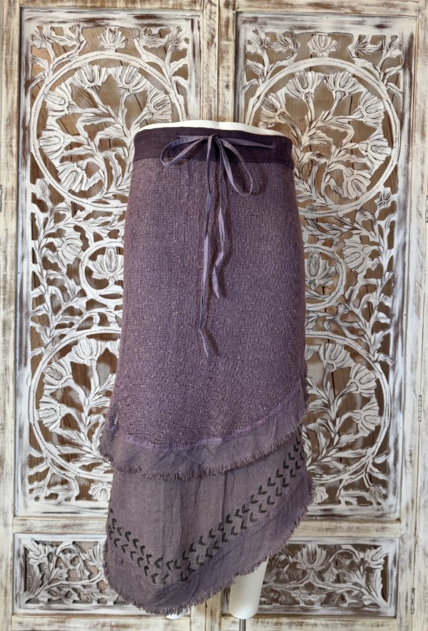 ethnique jupe en jute coton violet