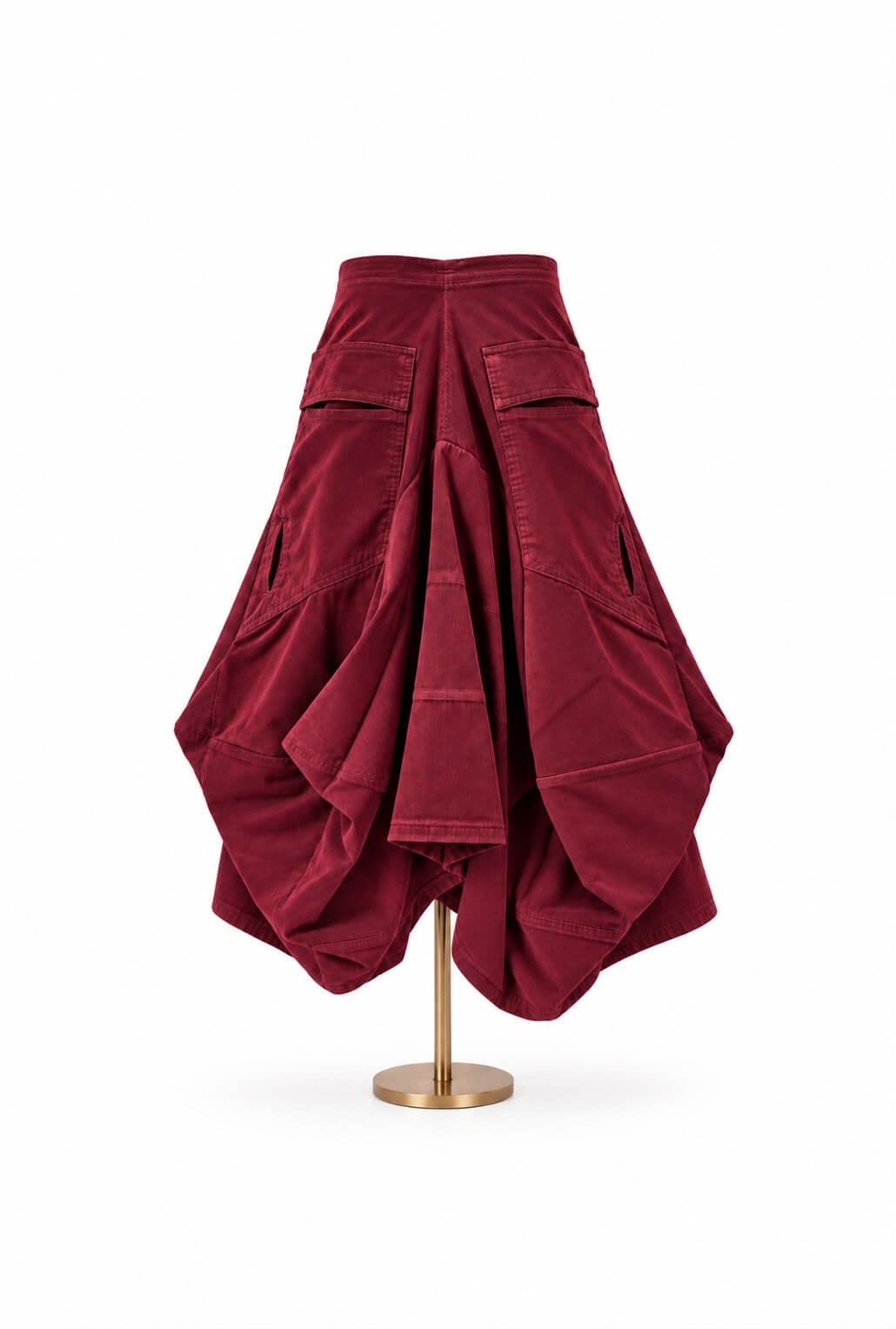 jupe en velours bordeaux