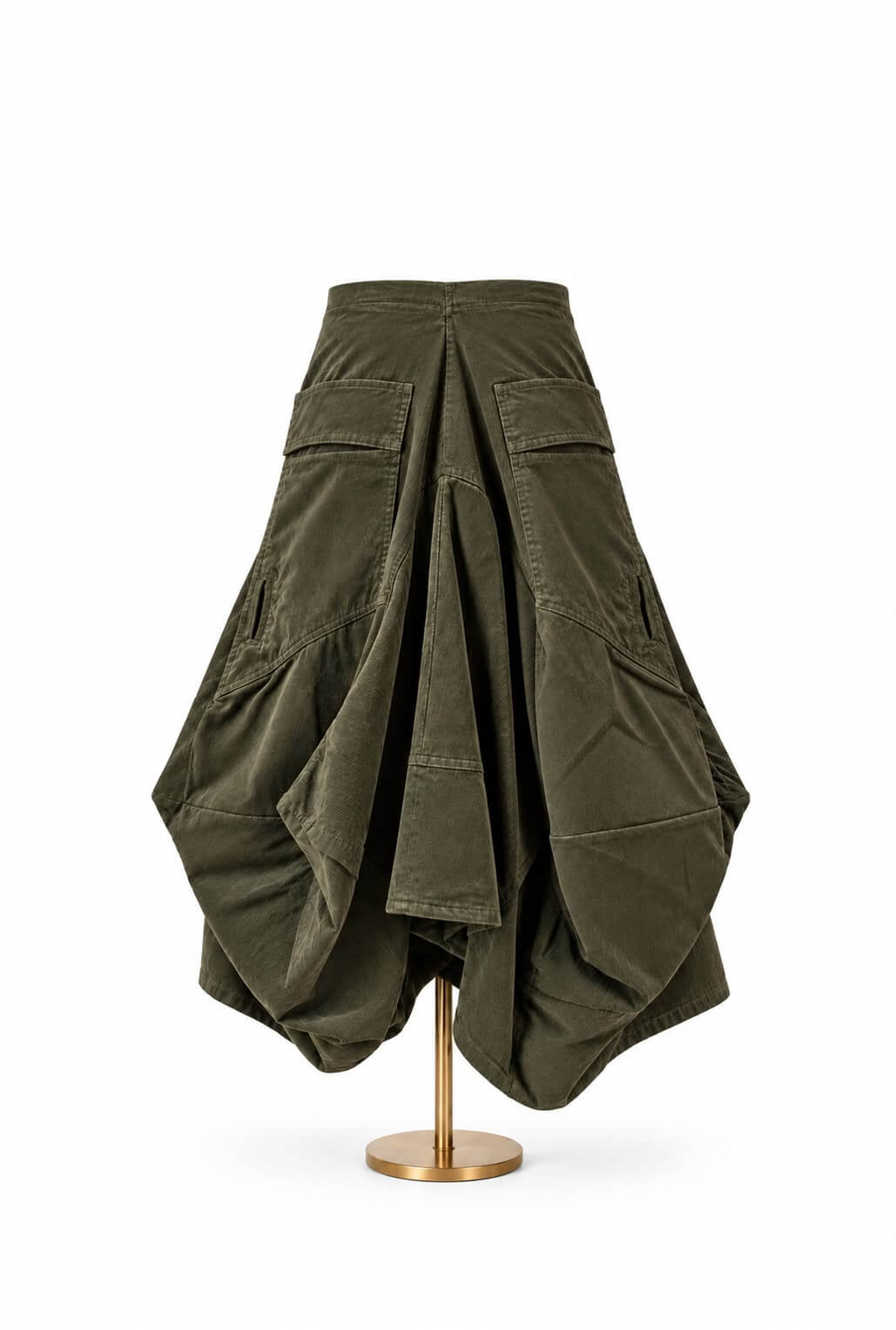 jupe en velours vert olive