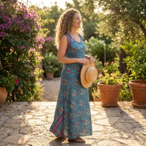 Robe polysilk Légèreté bohème aux couleurs d’Inde