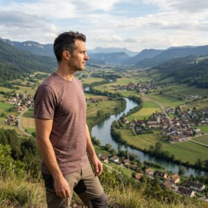 T-SHIRT chiné POUR HOMMES EN COTON BIOLOGIQUE