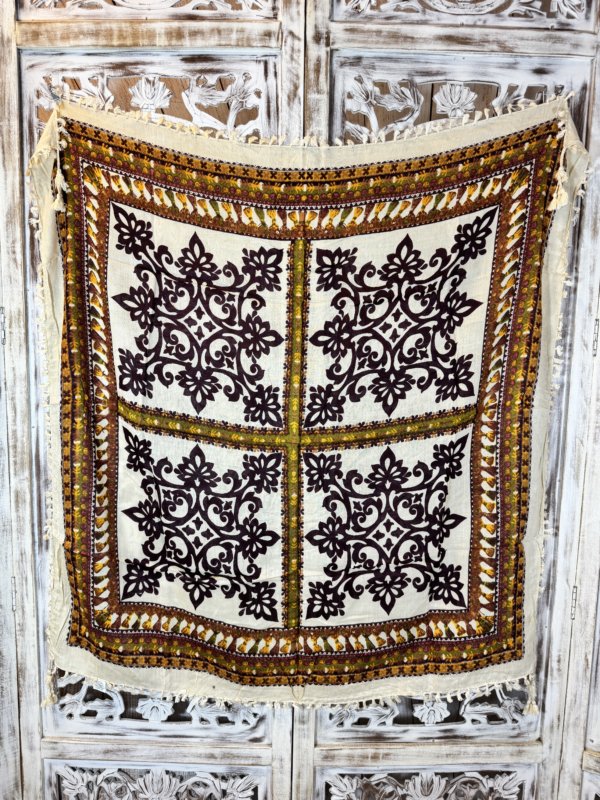 foulard carré viscose mandala créme