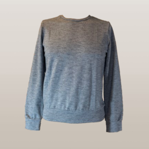 Pull longue manche coton organique gris chiné