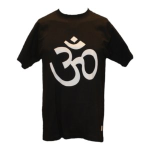 t-shirt en coton avec logo om aum noir