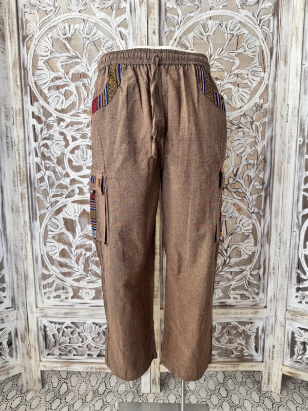 pantalon coton lfc 518 avec bande Bhutani brun