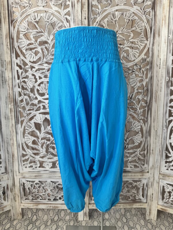 pantalon sarouel unis turquoise