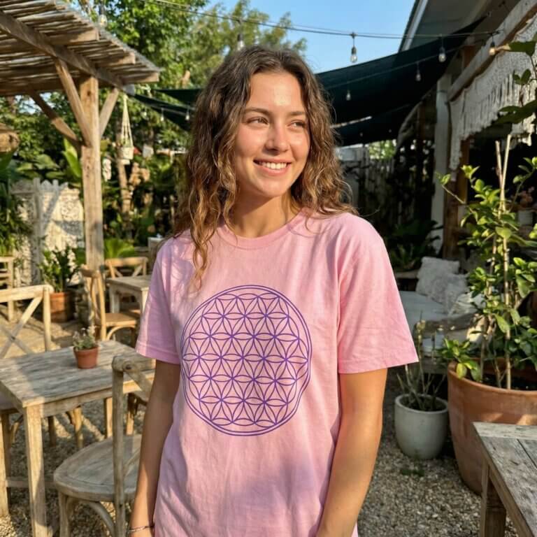 T-shirt fleur de vie en coton