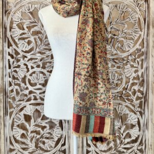 Foulard fleur en viscose de bambou brun
