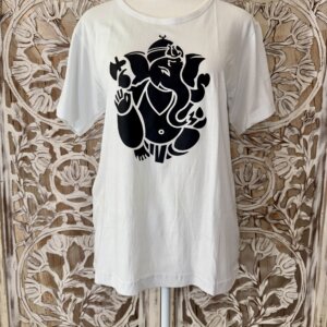 t-shirt Ganesh noir et blanc femme