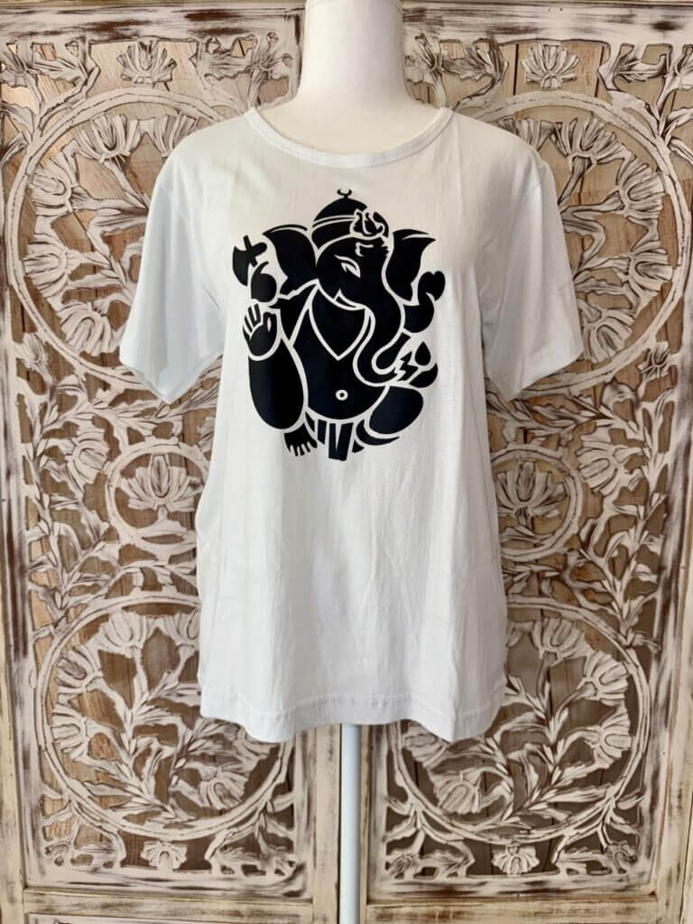 t-shirt Ganesh noir et blanc femme