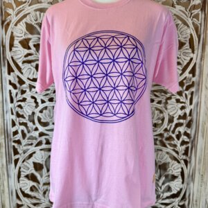 t-shirt fleur de vie femme rose