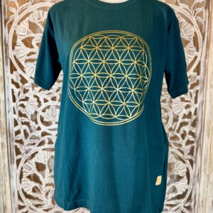 t-shirt fleur de vie femme vert
