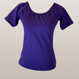 top avec manches en coton violet