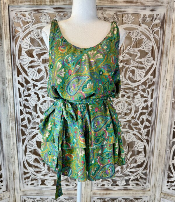 top avec ceinture en polysilk imprimé 5