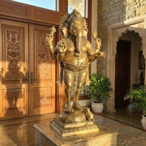 Grande statue de Ganesh debout en Bronze