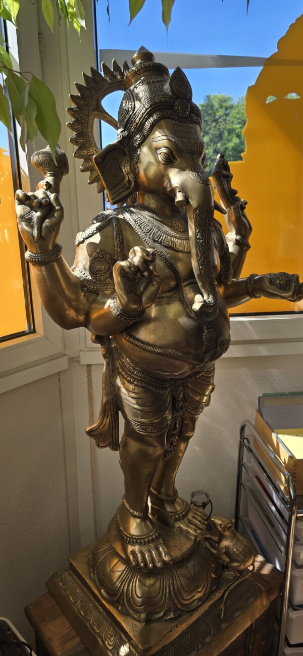 Grande statue de Ganesh debout en Bronze