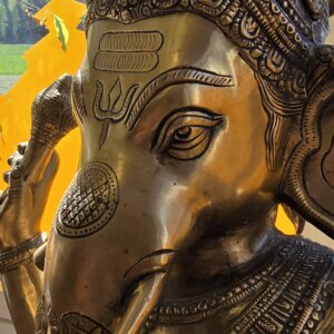 Grande statue de Ganesh debout en Bronze tête
