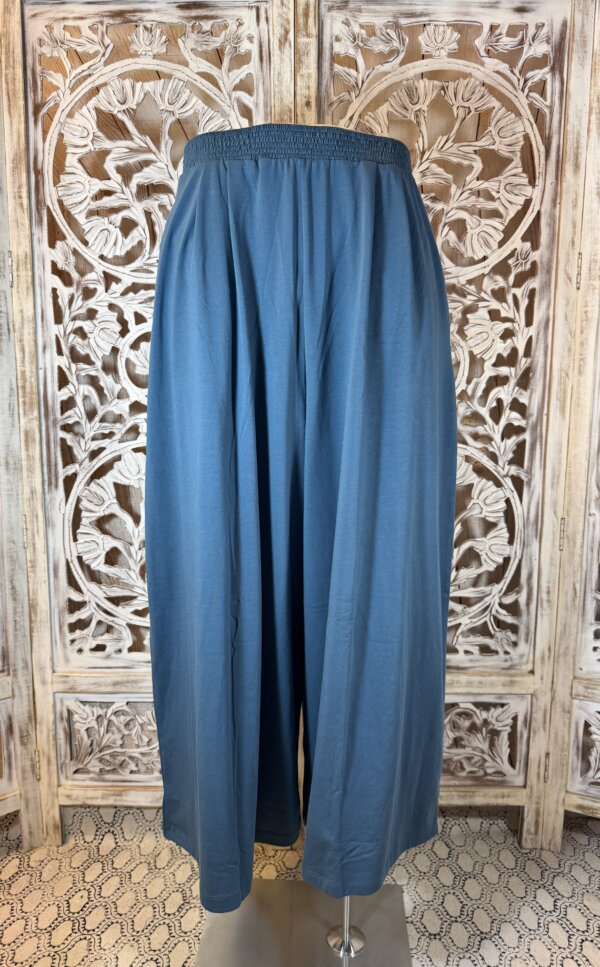 Pantalon Jupe coton organique anona Bleu Pétrole