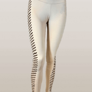 legging fleurs beige