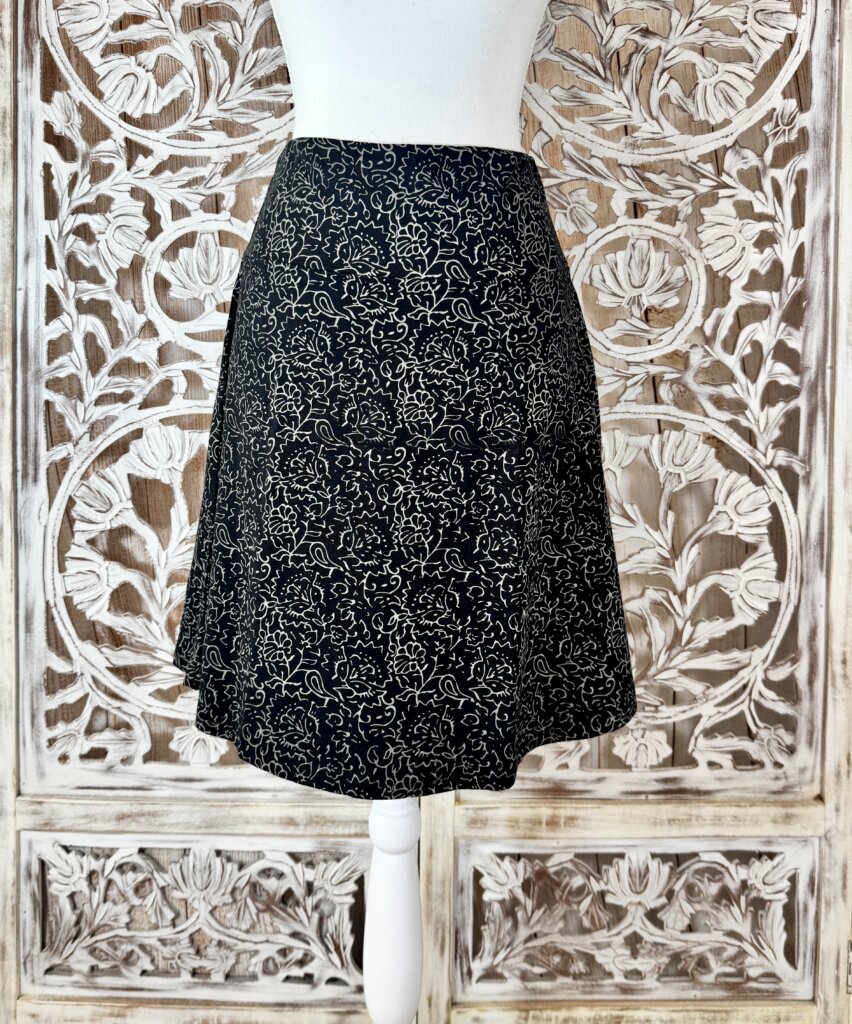 jupe organique imprimée noire