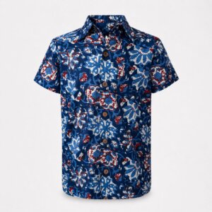 Chemise enfant imprimé bleu