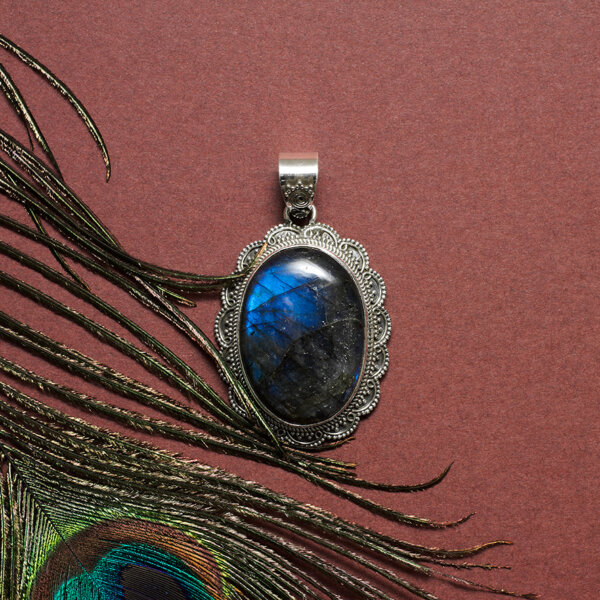 pendentif Labradorite travaillé oval