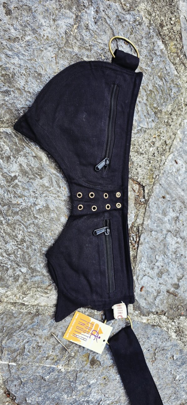 ceinture sacoche avec dentelle noir arrière