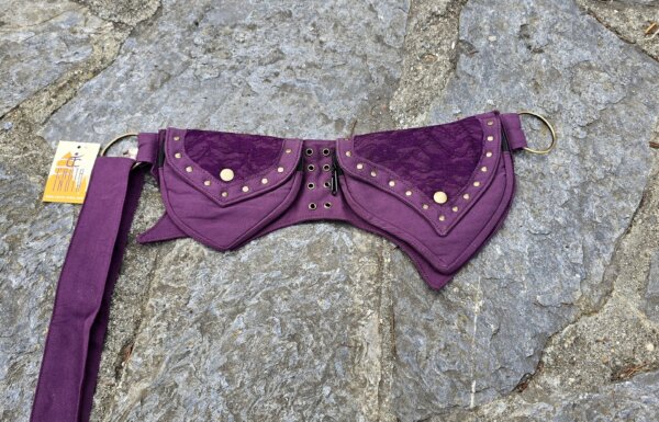 ceinture sacoche avec dentelle violet