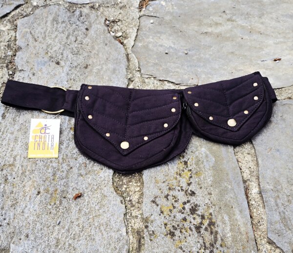 Ceinture Banane en forme de feuille noir