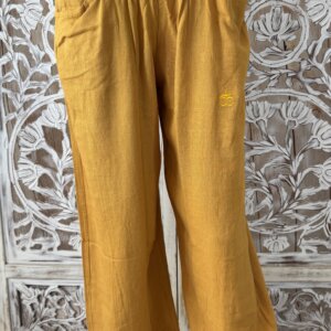 Pantalon Lin et viscose Jaune moutarde