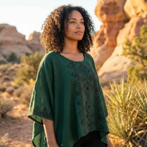 poncho en coton jute