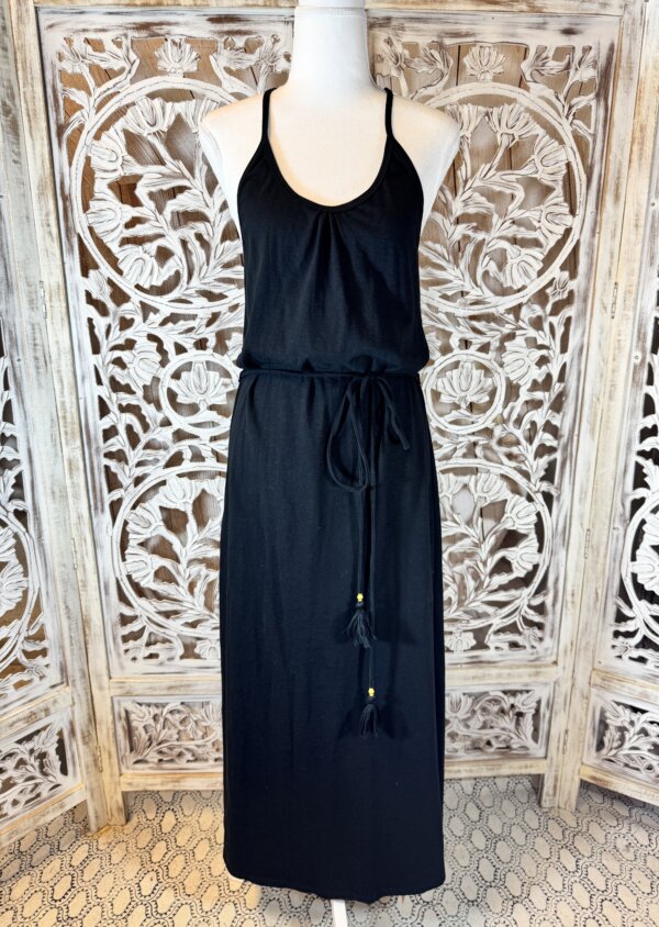 Pom-pom dress noir