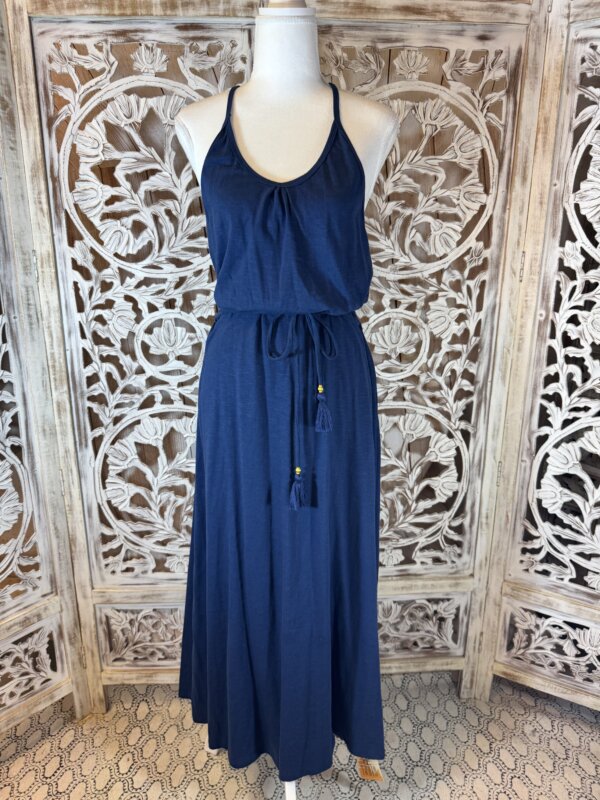 Pom-pom dress bleu marine