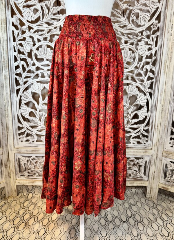 Jupe pantalon en polysilk rouge
