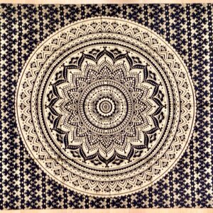 Tentures golden et noir mandala rond