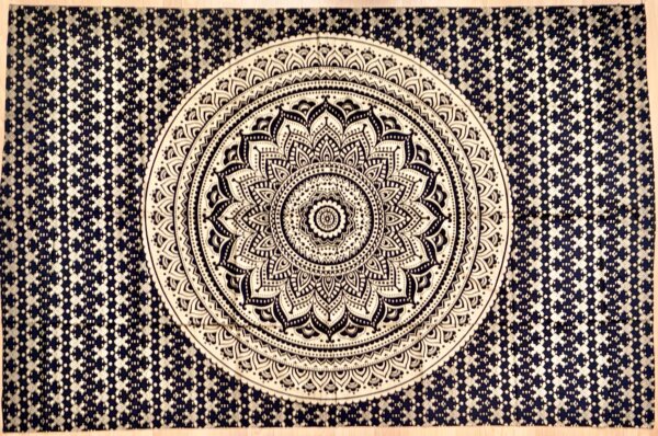 Tentures golden et noir mandala rond