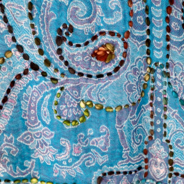 Châle en cachemire turquoise