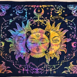 Sun and moon Soleil lune tenture poster
