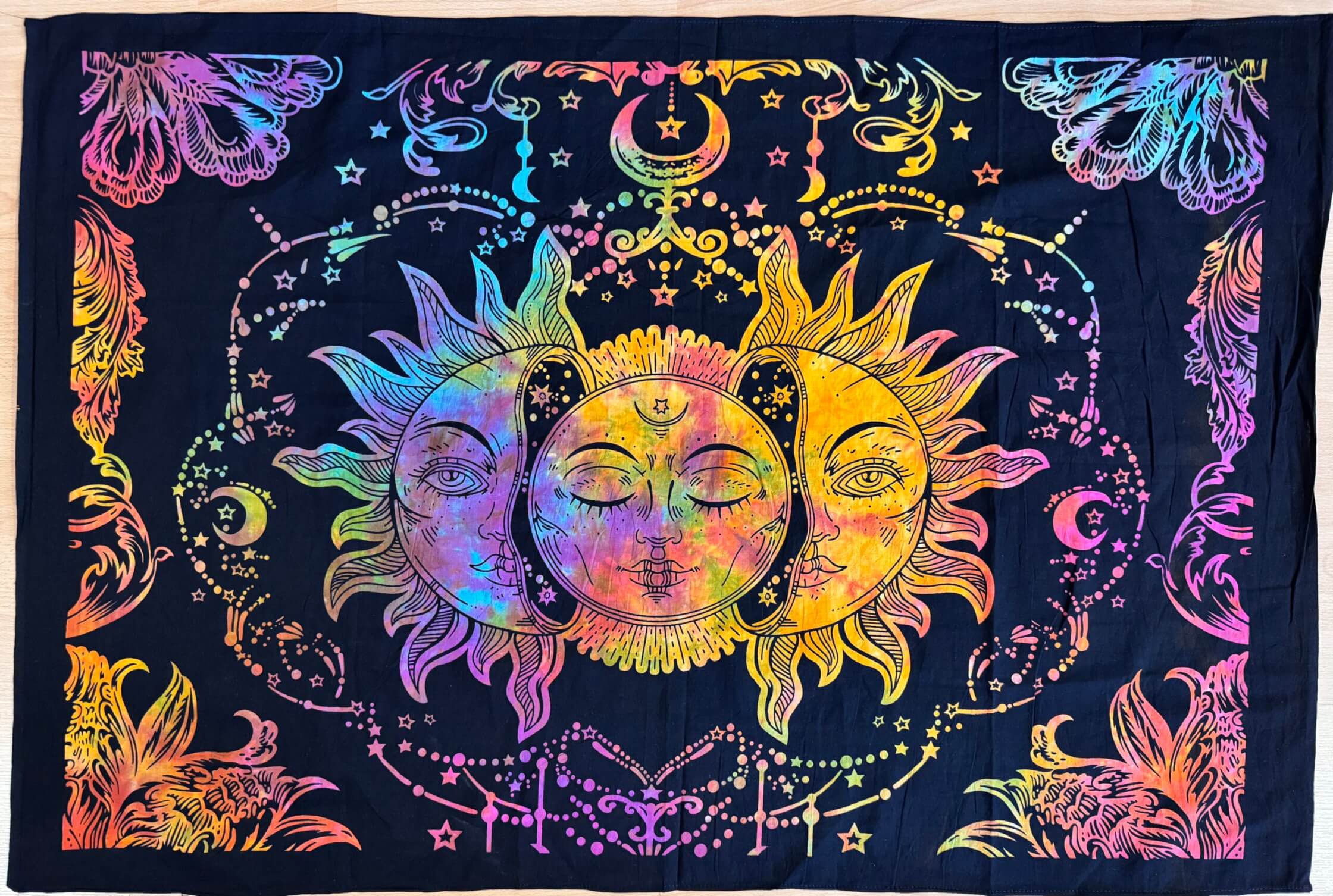 Sun and moon Soleil lune tenture poster