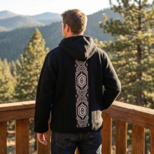 veste coton doublé polaire avec déco mystique arrière