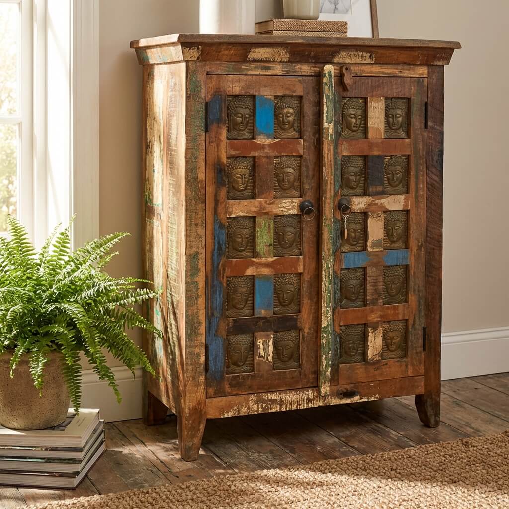 Armoire avec tête de bouddha