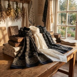 Foulard en Block Print Indien – Fait Main