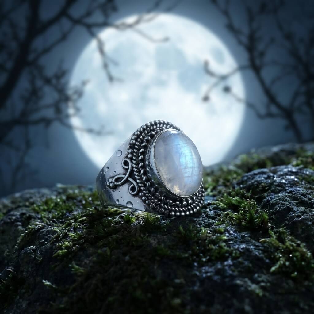 Bague en Argent 925 – Labradorite Blanche